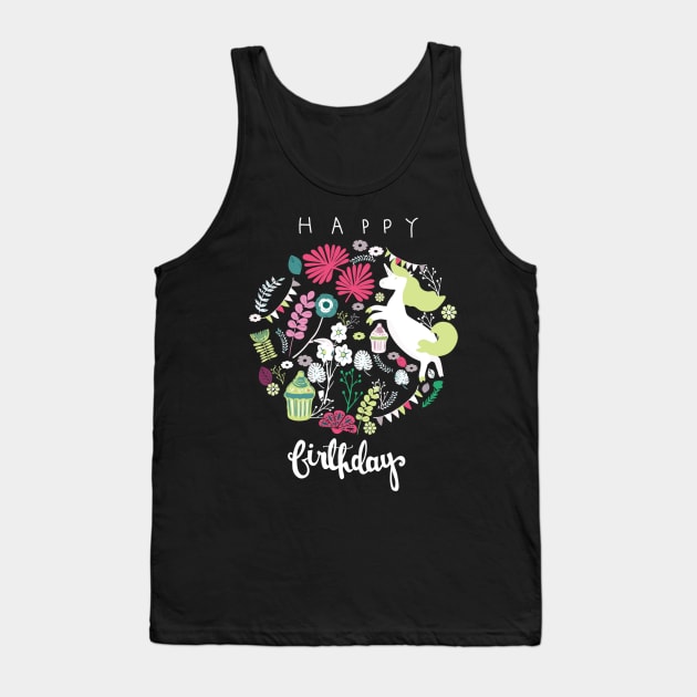 Unicorn Happy Birthday Tank Top by unicorn shirt